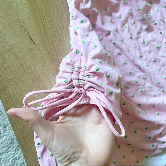 Lilly Pulitzer Dotted High Waist Tie Removable Straps One piece Swimsuit - Picture 2 of 6